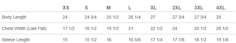 Sizing Chart