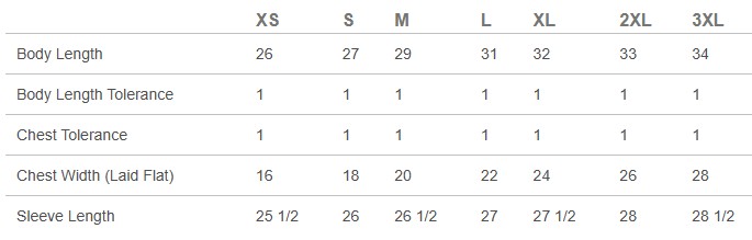 Sizing Chart